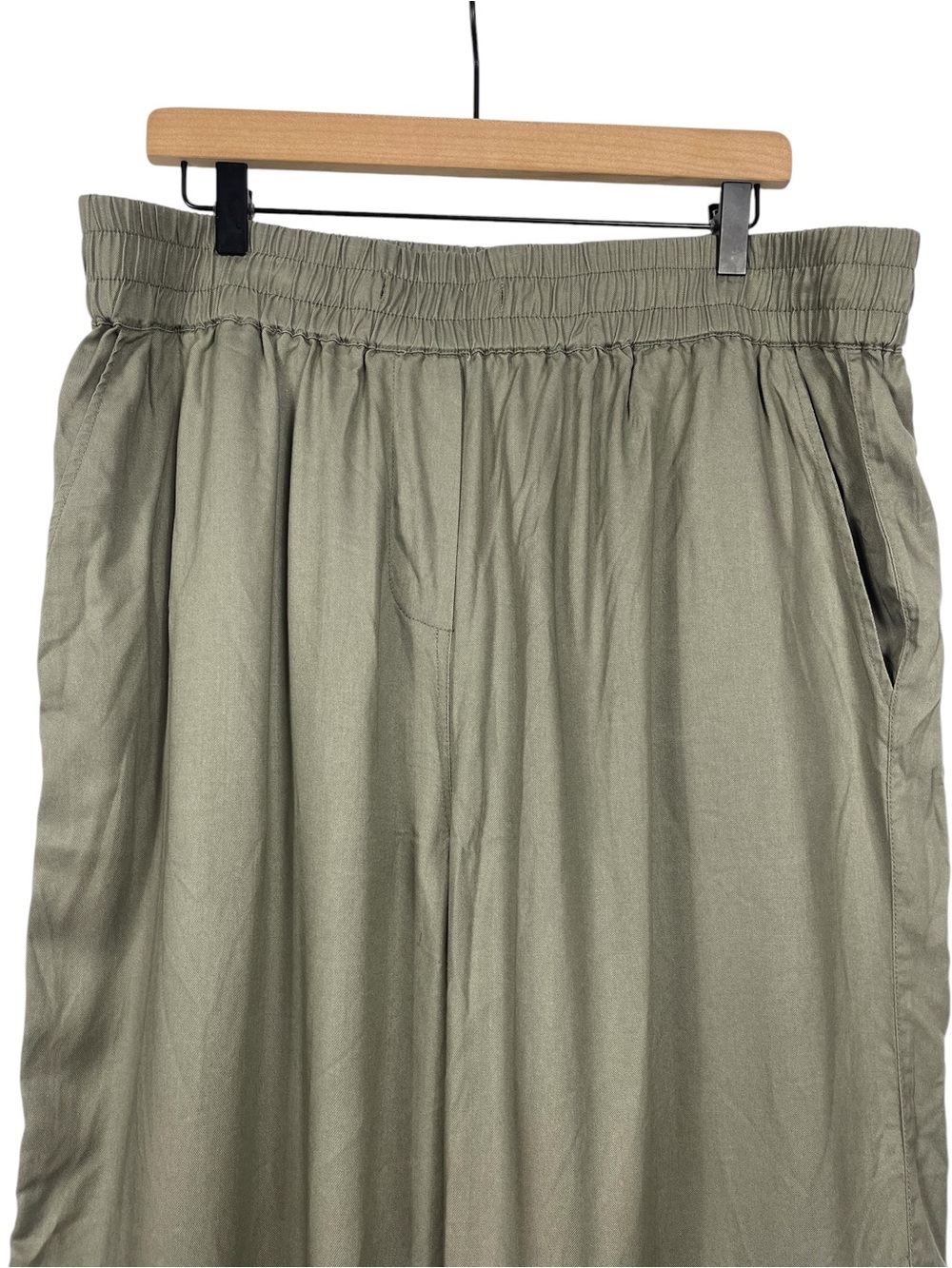 Quince Vintage Wash Tencel Wide Leg Pants Olive Size XL - Picture 3 of 9